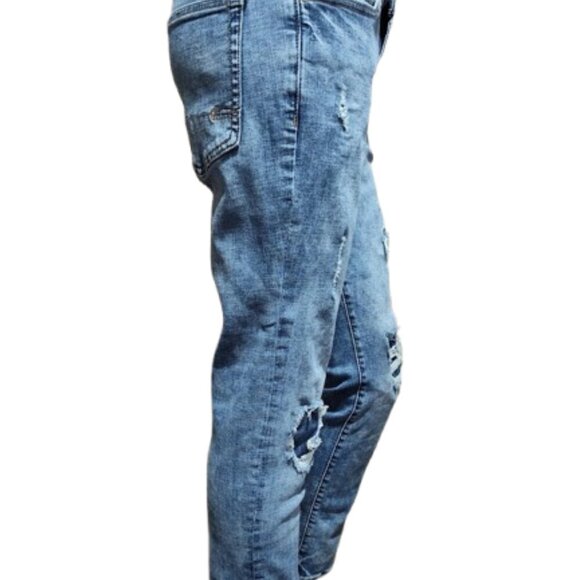 Aeropostale Super Skinny Men's Distressed Blue Jeans Size 32/30 Medium Washed - Picture 4 of 8